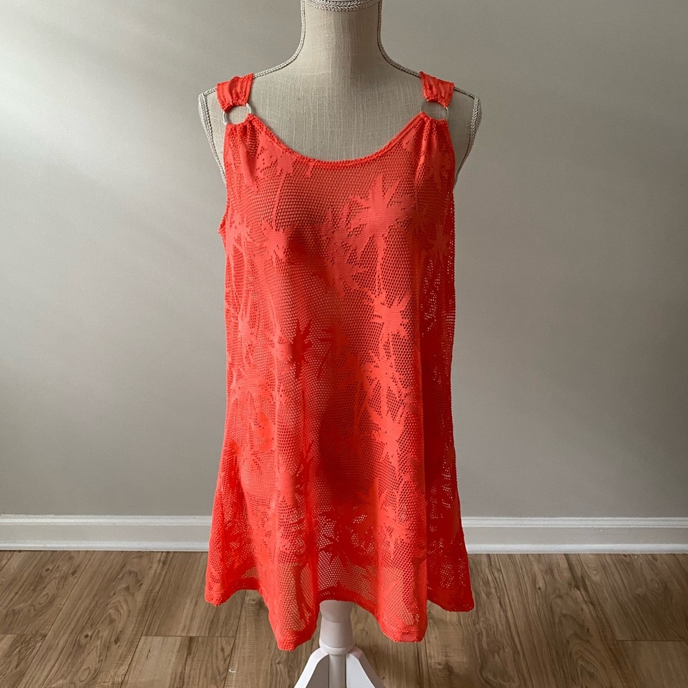 Women’s Coral Mesh Swim Cover-Up Dress